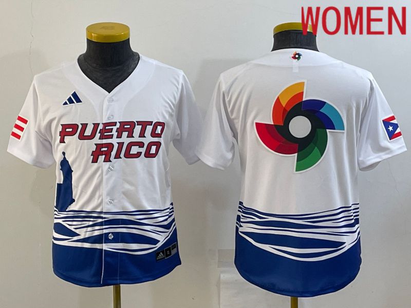 Women 2023 World Cub Blank White MLB Jersey4